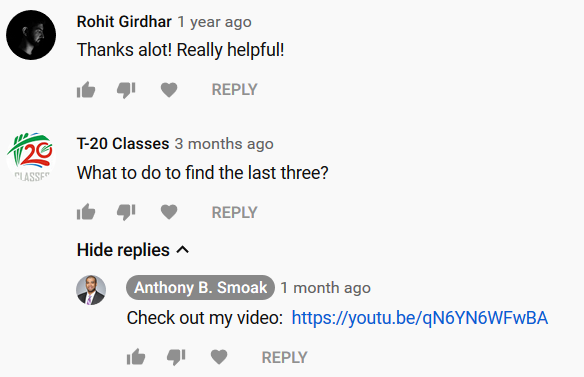 Youtube Comment Highlight Bottom 3